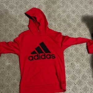 Red Adidas hoodie for boys size large